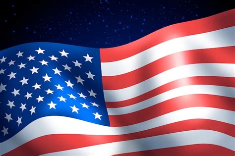 Free Vector | Realistic waving american flag background