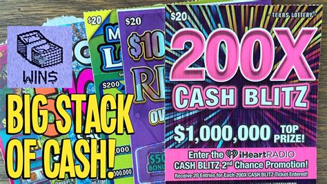 Big Stack Of Cash ⫸ Playing 170 Texas Lottery Scratch Offs Youtube