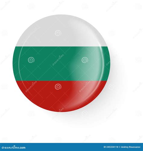 Round Flag Of Bulgaria Pin Button Pin Brooch Icon Sticker 3d Vector