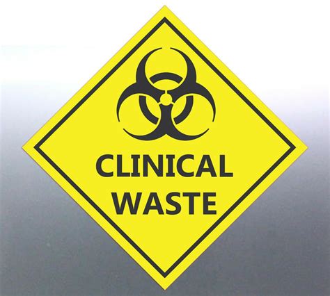 10 At 22cm Clinical Waste Decal Safety Material Yellow Sticker Symbol