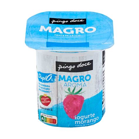 Mercadão Pingo Doce Madeira Iogurte Magro Aroma Morango Pingo Doce