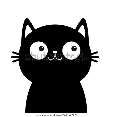 Black Cat Head Face Silhouette Icon Stock Vector (Royalty Free ...