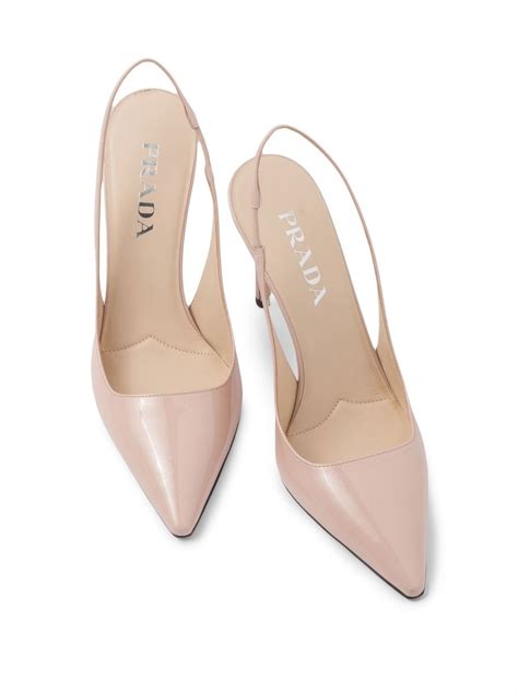 Prada Patent Leather Slingback Pumps In Pink Modesens