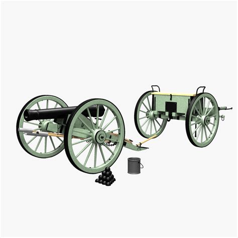 historically civil war cannon 3d model