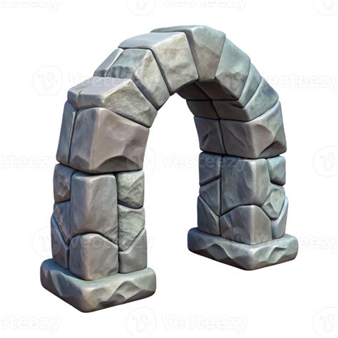 vibrant creative Interdimensional Gateway Stone Archway Isolated