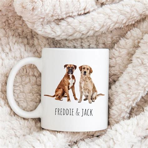 Custom Pet Portrait Mug Pet Portrait Drawing Personalised Etsy Uk