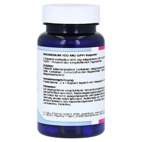 Magnesium Mg Gph Kapseln St Ck Kaufen Medpex