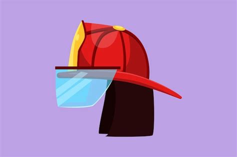 Premium Vector Cartoon Flat Style Drawing Red Firefighter Helmet With