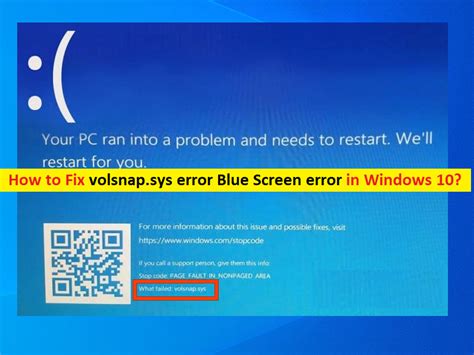 Come Risolvere Lerrore Volsnap Sys Errore Schermata Blu In Windows