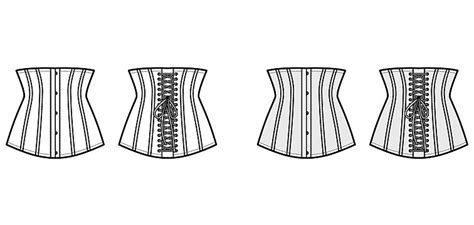 Illustration Of Longline Corset Lingerie With Back Lacing And Boning