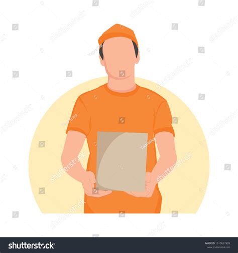 Vector Illustration Delivery Man Cartoon Style Stock Vector Royalty