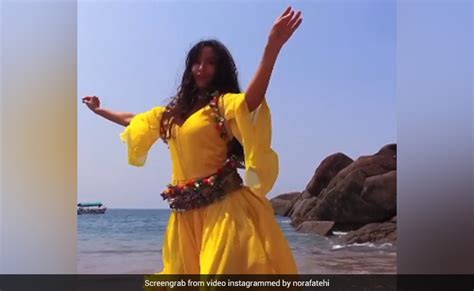 Nora Fatehi Belly Dance On Beach Actress Dance Video Winning Heart On