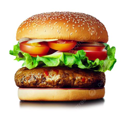 Fast Food Big Ham Burger, Large Food, Ham Burger, Fast Food PNG ...