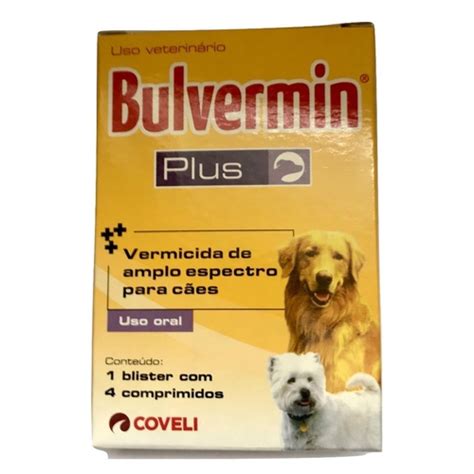 Vermífugo Para Cachorro Bulvermin Plus 4 Comprimidos Coveli Submarino