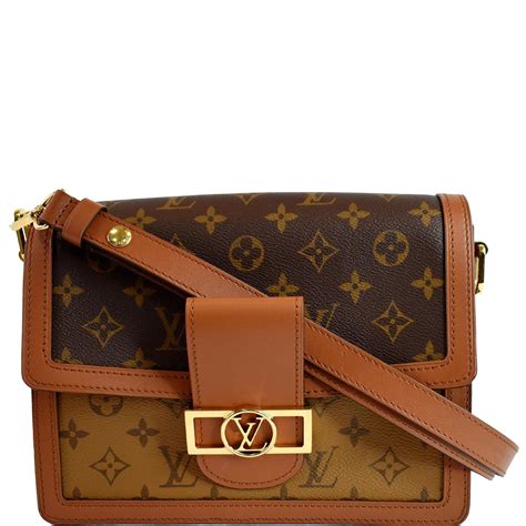 Louis Vuitton Mini Dauphine Monogram Reverse Canvas Shoulder Bag Brown