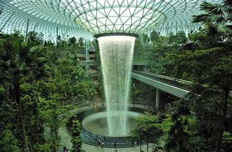 Changi Airport waterfall Singapore · Free Stock Photo