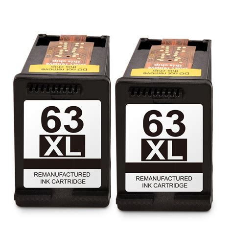 Remanufactured Hp 63xl Black Ink Cartridge 2 Pack F6u64an