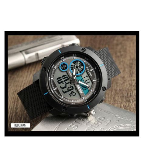 Skmei Black Blue Silicon Analog Digital Men S Watch Buy Skmei