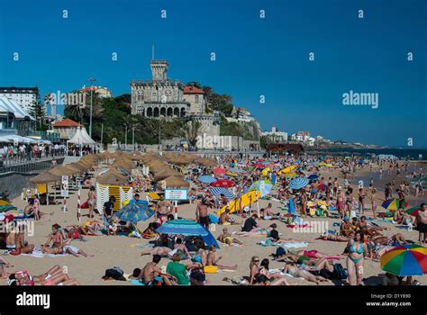 Estoril Cascais Beach Near Lisbon Portugal Stock Photo Alamy