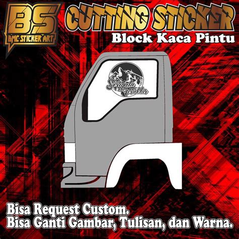 Jual Sticker Kaca Samping Truk Blok Warna Bebas Request Truck Canter