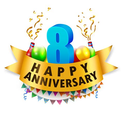 Happy 8th Anniversary Celebration Vector Illustration 24723276 Vector Art At Vecteezy