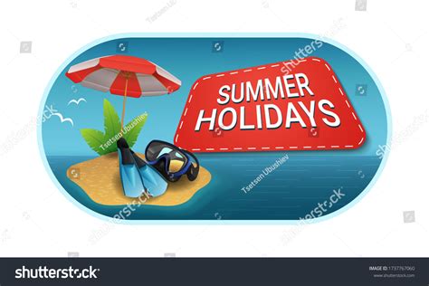 Summer Holidays Sticker Image Island Ocean Stock Vector Royalty Free 1737767060 Shutterstock