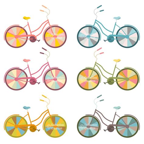 Colorful Bike Clip Art Clipart Set Personal and Commercial Use - Etsy