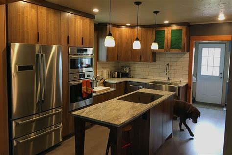 Flat Panel Walnut Kitchen — Germansen Woodwork And Design