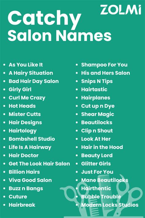 Catchy Salon Name Ideas Find The Memorable Name For You Zolmi