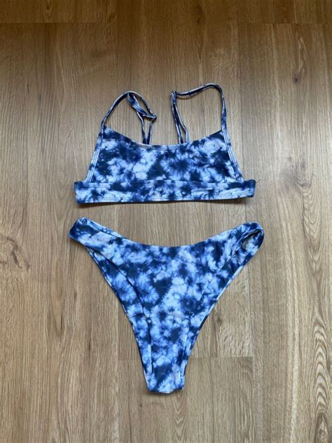 Tie Dye Blue Bikini Set Women S Fashion Swimwear Bikinis Swimsuits