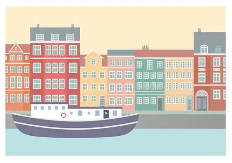 Nyhavn Illustration Copenhagen Denmark Art Print By Jpolldesign X