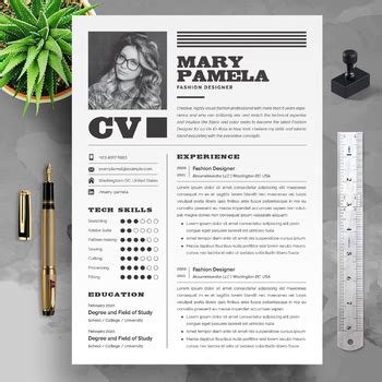 Black CV Template Curriculum Vitae By ResumeInventor TPT