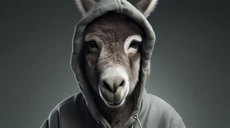 Premium AI Image | Donkey with a hoodie and a hoodie