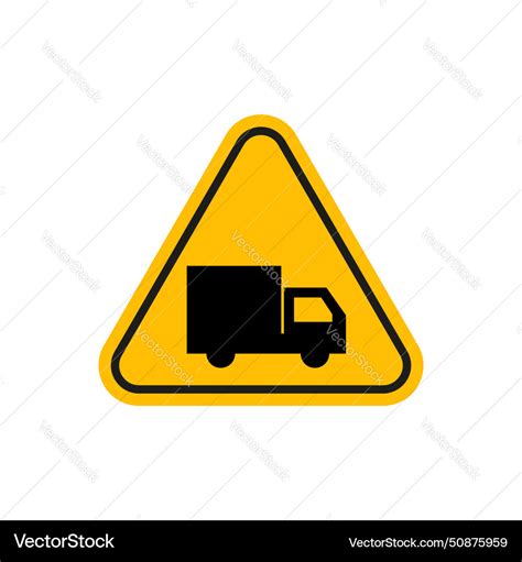 Truck warning sign icon set notice for areas Vector Image