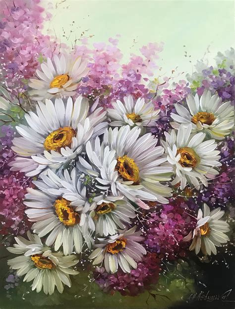 White Daisy Oil Painting Original Art Work Daisies Painting on - Etsy