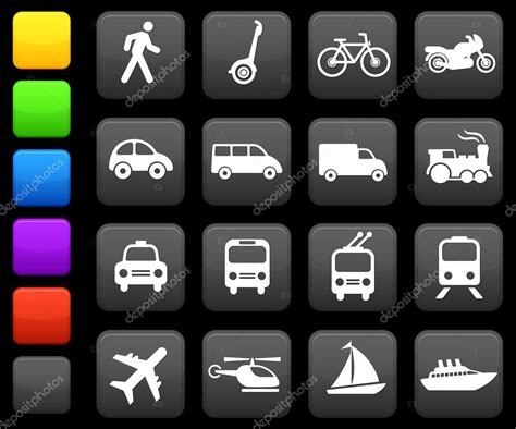 Transportation Icons Design Elements Stock Vector Iconspro