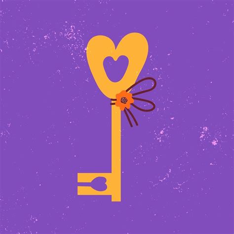 Premium Vector Golden Key In Shape Of Heart From Closed Lock Symbol Of Love Padlock Valentines