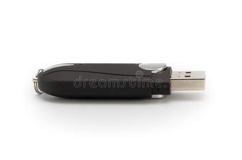 Memory Stick USB Unidad Flash Negra En Fondo Blanco Aislado Imagen De