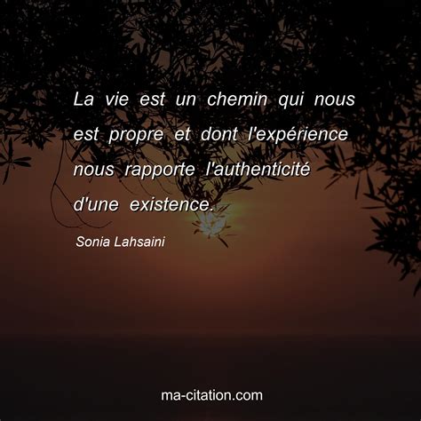 La Vie Est Un Chemin Qui Nous Est Propre Et Dont L Exp Rience Nous