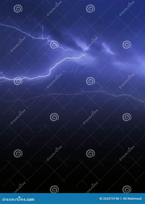 Thunder Storm in the Sky at the Night Stock Photo - Image of bright ...