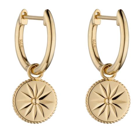 9ct Gold Wellness Disc Hoop Earrings