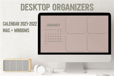 Desktop Organizer Wallpaper With Calendar