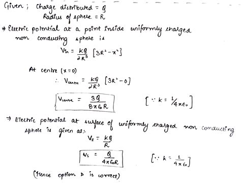 A Non Conducting Sphere Of Radius R Is Given A Charge Q Charge Is