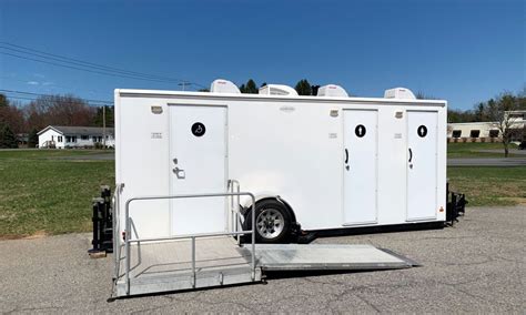 ADA 3 Station Restroom Trailer Stone Restroom Trailer Rentals