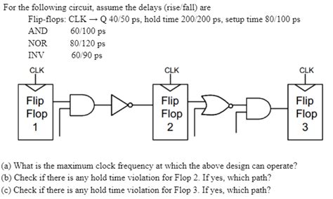 Solved For The Following Circuit Assume The Delays Chegg