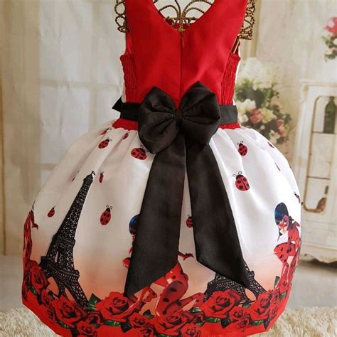 Vestido Tem Tico Infantil Lady Bug Modelo Elo