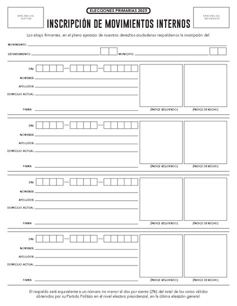 Formato De Recoleccion De Firmas Mov Internos Ep Los Abajo