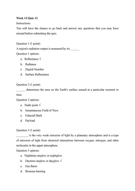 Week 13 Quiz 13 Concepts In Gis And Remote Sensing Week 13 Quiz 13