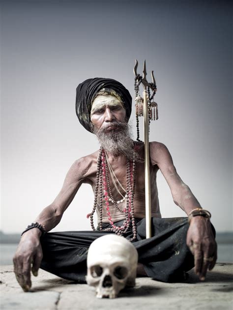 Portrait of Sadhu Aghori Baba with human skull Photograph by Dmitry ...