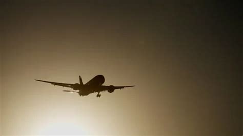 passenger plane coming   landing stock video pond